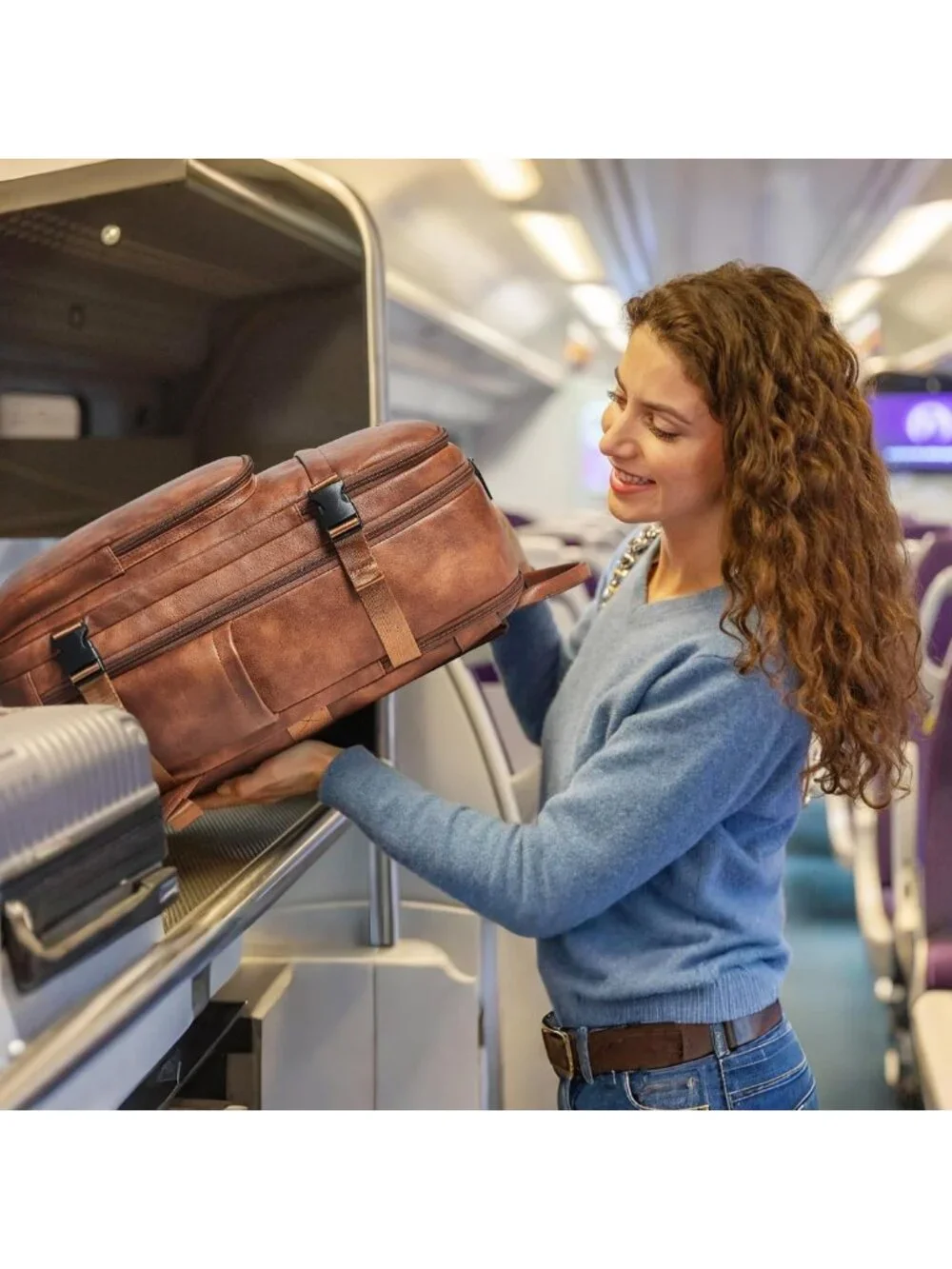 Stylish Vegan Leather Backpack for 17